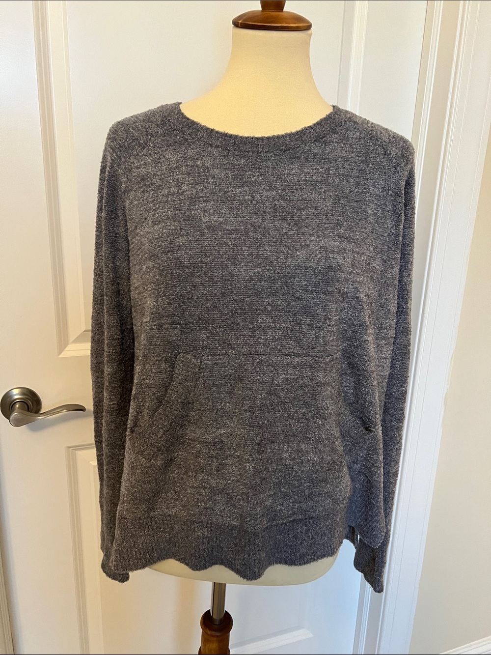 Barefoot Dreams Charcoal Scoop Neck Pullover